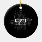 Elektrische ingenieurscentrale Kinder Toekomsttech Keramisch Ornament (Achterkant)