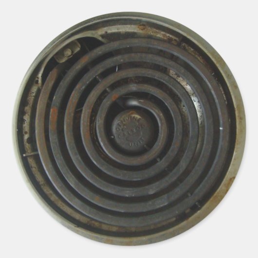 Elektrische kachelbrander ronde sticker (Voorkant)