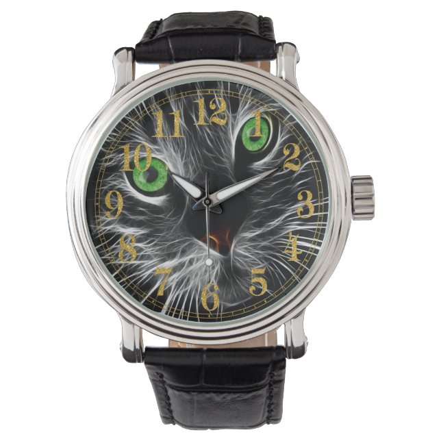Elektrische kat genaamd Trill Horloge (Voorkant)