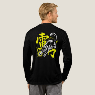 Elektrische katachtige striker voetbalwaaier uitru Tri-Blend shirt