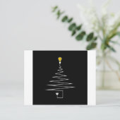 Elektrische kerstboom feestdagenkaart (Staand voorkant)