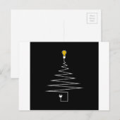 Elektrische kerstboom feestdagenkaart (Voorkant / Achterkant)