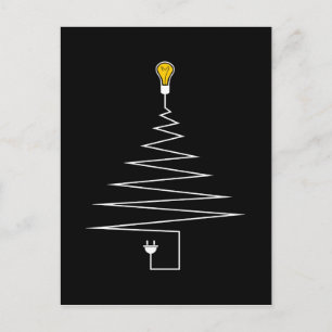 Elektrische kerstboom feestdagenkaart