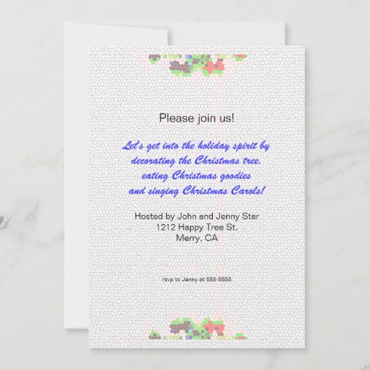 Elektrische kerstboom - Tree trimmen Party Kaart (Achterkant)