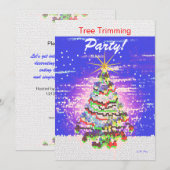 Elektrische kerstboom - Tree trimmen Party Kaart (Voorkant / Achterkant)