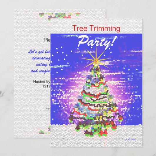 Elektrische kerstboom - Tree trimmen Party Kaart (Voorkant / Achterkant)
