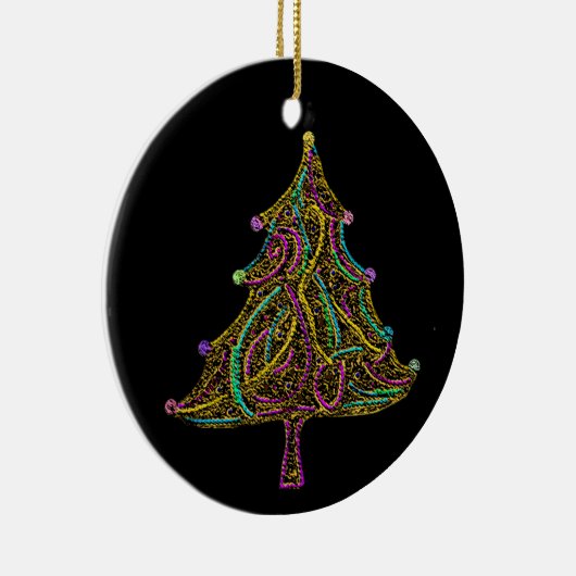 Elektrische kerstboomversiering met Neon Keramisch Ornament (Rechts)