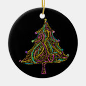 Elektrische kerstboomversiering met Neon Keramisch Ornament (Voorkant)