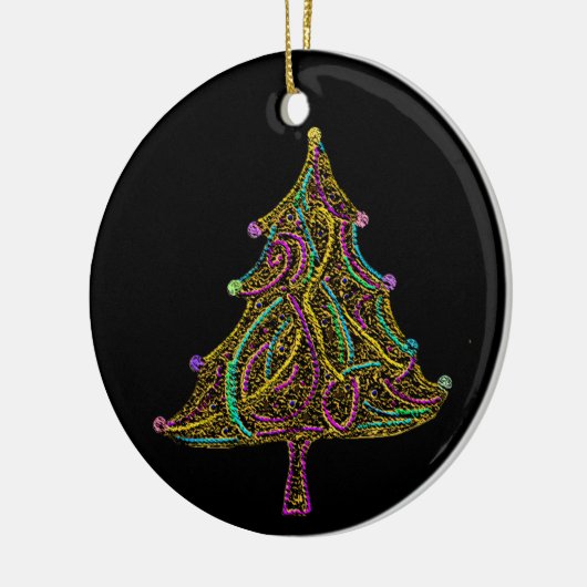 Elektrische kerstboomversiering met Neon Keramisch Ornament (Links)