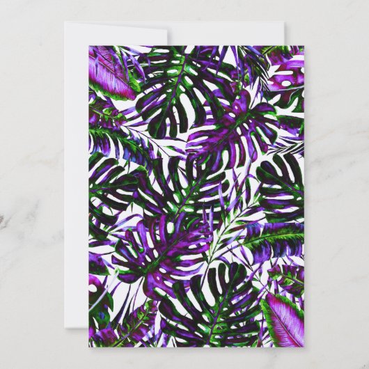 Elektrische kleur Pop Tropische palmbladeren Bruil Kaart (Achterkant)