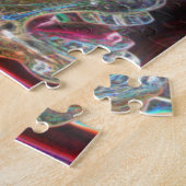 Elektrische kleuren Fiery Steed Carousel Horse Art Legpuzzel (Zijkant)