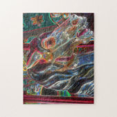 Elektrische kleuren Fiery Steed Carousel Horse Art Legpuzzel (Verticaal)