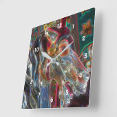 Elektrische kleuren Fiery Steed Carousel Horse Art Vierkante Klok (Hoek)