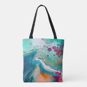 Elektrische Kleurgetijden Marmer Tote Bag (Achterkant)