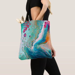 Elektrische Kleurgetijden Marmer Tote Bag
