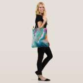 Elektrische Kleurgetijden Marmer Tote Bag (Op model)