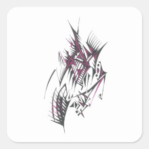 Elektrische Kleurrijke Abstracte Tribale Tatoeagek Vierkante Sticker