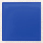 Elektrische kobalt effen kleur | Klassiek Elegant Glazen Onderzetter (Voorkant)