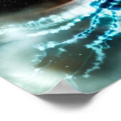 Elektrische kosmische geleivis die sterren beweegt poster (Hoek)