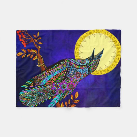 Elektrische kraai fleece deken (Voorkant (Horizontaal))