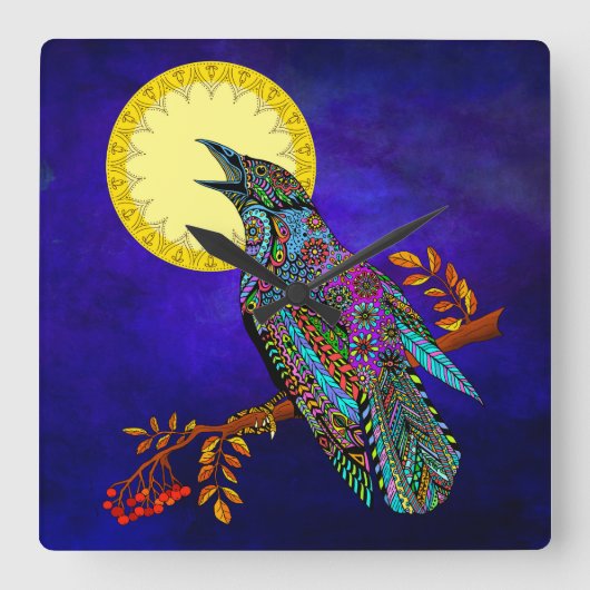 elektrische kraaiklok vierkante klok (Voorkant)