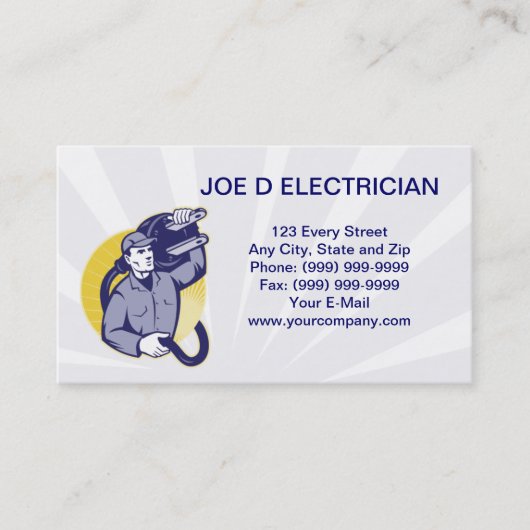 elektrische krachtwerker elektrisch visitekaartje (Voorkant)