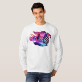 Elektrische kudde - Synthwave Horses v2 T-shirt (Voorkant volledig)