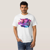 Elektrische kudde - Synthwave Horses v2 T-shirt (Voorkant volledig)