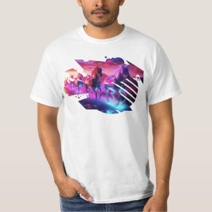 Elektrische kudde - Synthwave Horses v2 T-shirt