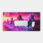 Elektrische kudde - Synthwave paarden Bureaumat (Keyboard & Muis)