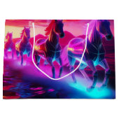 Elektrische kudde - Synthwave paarden Groot Cadeauzakje (Voorkant)