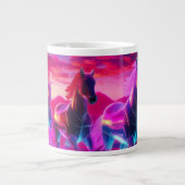 Elektrische kudde - Synthwave paarden Grote Koffiekop (Voorkant)