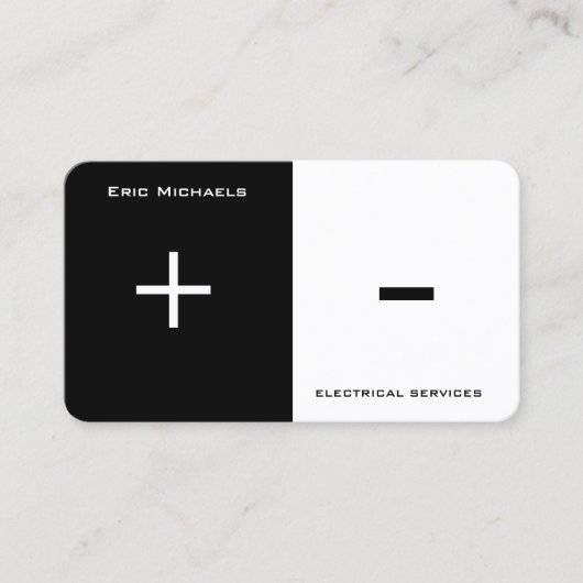 Elektrische kunst aan twee zijden gesplitst visitekaartje (Voorkant)