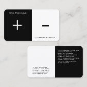 Elektrische kunst aan twee zijden gesplitst visitekaartje (Voorkant / Achterkant)