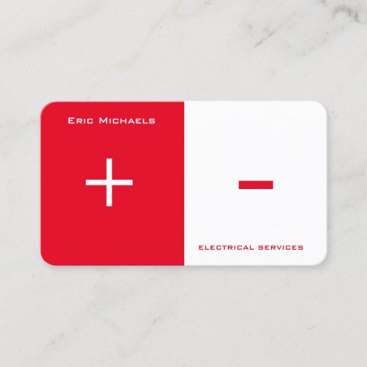Elektrische kunst aan twee zijden gesplitst visitekaartje (Voorkant)