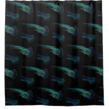 Elektrische kwal zwart en blauwgroen blauw groen.