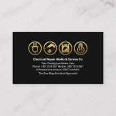 Elektrische Lading Powers Gold Bulb Home Visitekaartje (Achterkant)