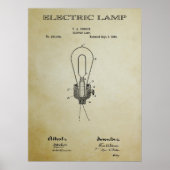 ELEKTRISCHE LAMP PATENT 3 - 1882 POSTER (Voorkant)
