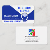 Elektrische lamp Verlichting omhoog Bedrijfsnaam Visitekaartje (Voorkant / Achterkant)