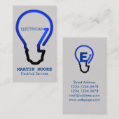 Elektrische lampen voor elektrische diensten visitekaartje (Voorkant / Achterkant)