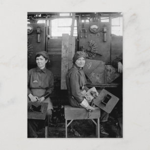 Elektrische lassen voor vrouwen in het afbeelding briefkaart