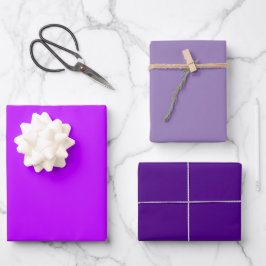 Elektrische Lavendel Indigo Paarse Tinten 3 Tinten Inpakpapier Vel