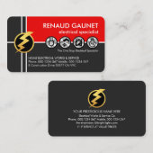 elektrische leidingen doorkruisen visitekaartje (Voorkant / Achterkant)