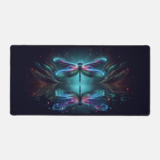 Elektrische libel, opvallende neondieren bureaumat (Voorkant)