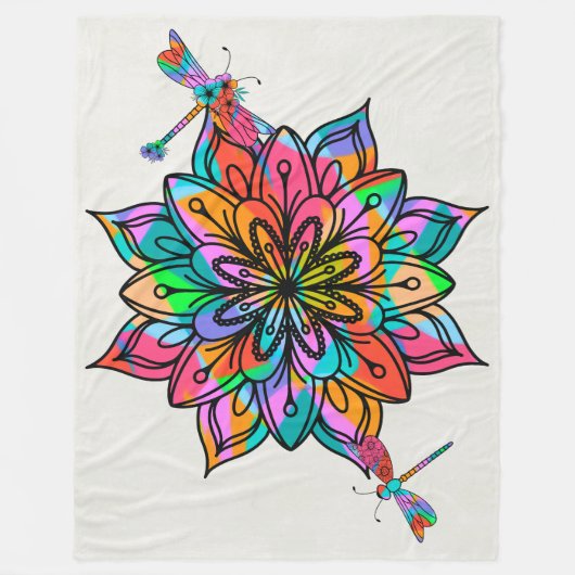 Elektrische libellen fleece deken (Voorkant)