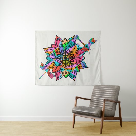 Elektrische libellen wandkleed (In Situ (horizontaal))