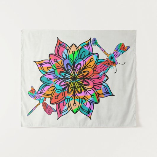 Elektrische libellen wandkleed (Voorkant (horizontaal))