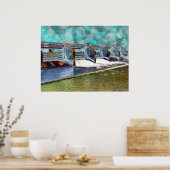 Elektrische lichte waterweg poster (Keuken)