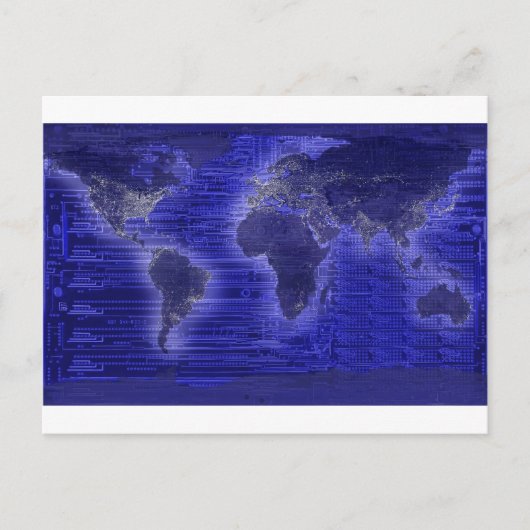 elektrische lichte wereldkaart briefkaart (Voorkant)