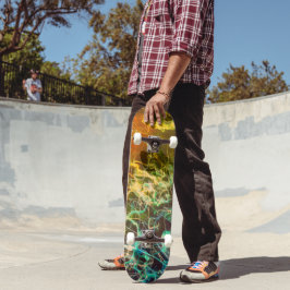Elektrische lichtlijnen Verlopen Abstract. Persoonlijk Skateboard
